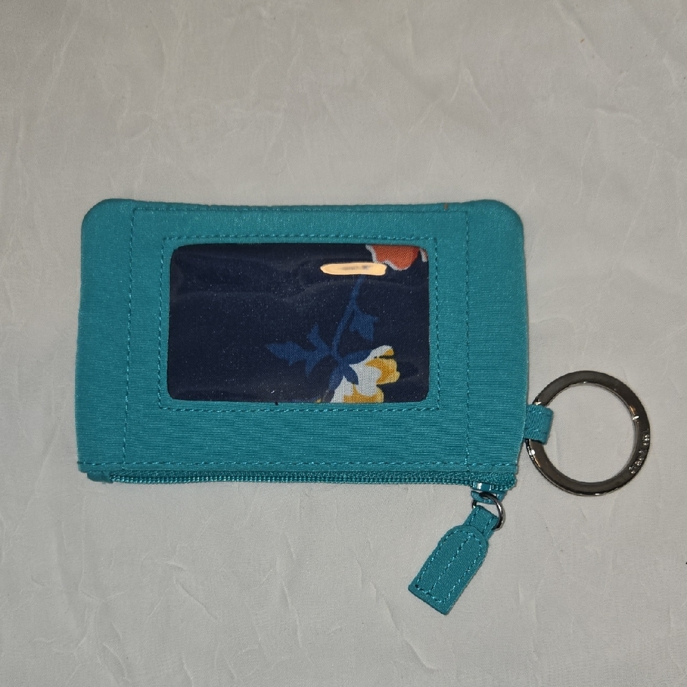 NWOT Vera Bradley Teal Card Holder with Keyring
